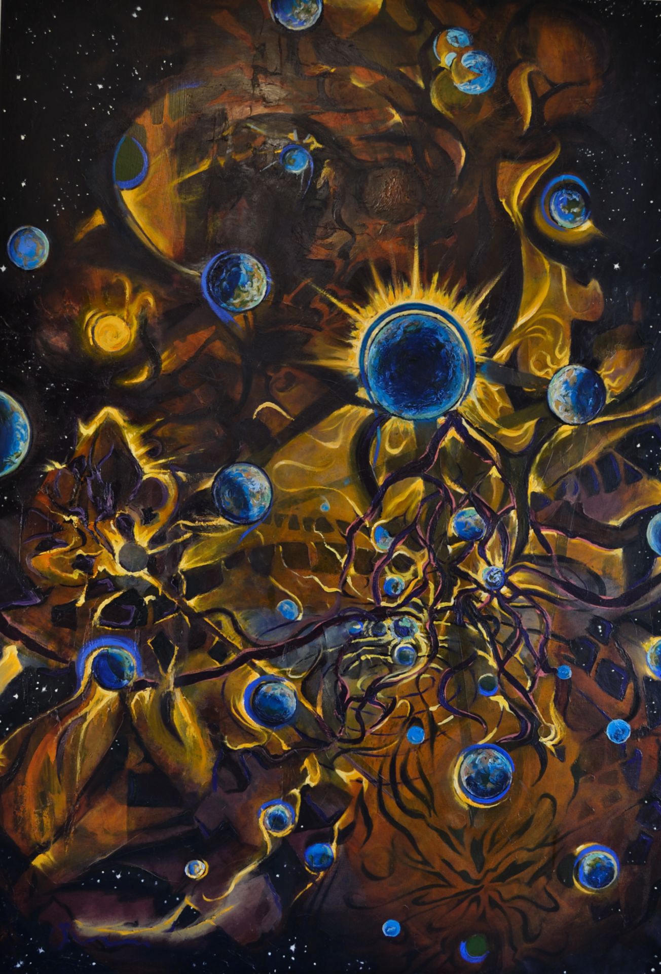Seed Planets, 49 x 72, oil on canvass, Mar. 2015